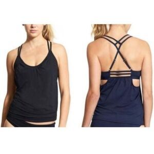 Athleta Hang Loose Tankini Top Black Size S, Swim Surf Paddle Beach Board